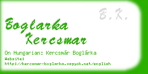 boglarka kercsmar business card