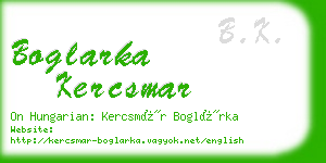 boglarka kercsmar business card